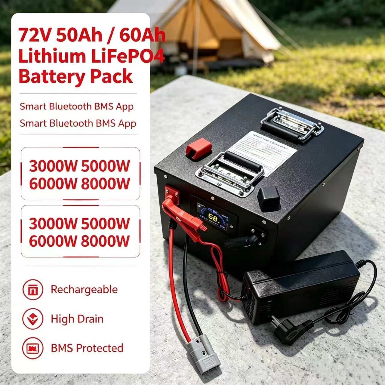 Batterie rechargeable au lithi - 72V 60Ah Lifepo4 Battery Pack avis et prix
